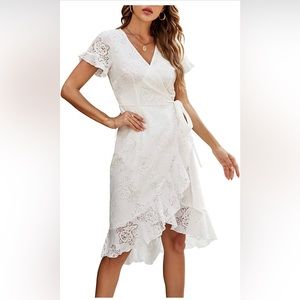 🤍White wrap dress